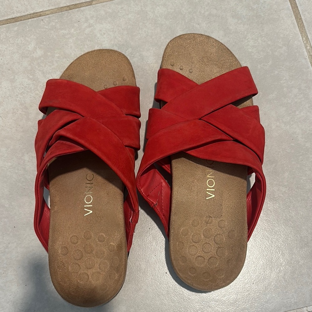 Vionic Women's Red Slide Sandals